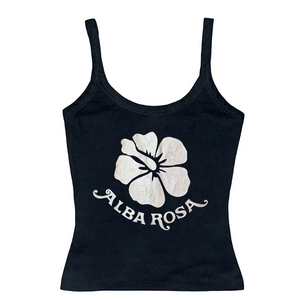 VILZSTUDIOS Y2K aesthetic tank top featuring hibiscus graphic