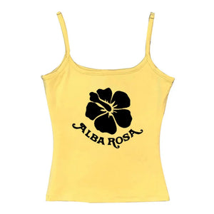 VILZSTUDIOS Y2K aesthetic tank top featuring hibiscus graphic
