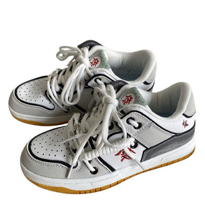 VILZSTUDIOS Aesthetic sneakers with Hieroglyph embroidery design