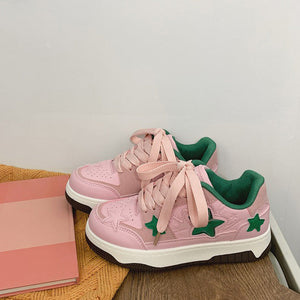 VILZSTUDIOS Stylish pink sneakers with star design