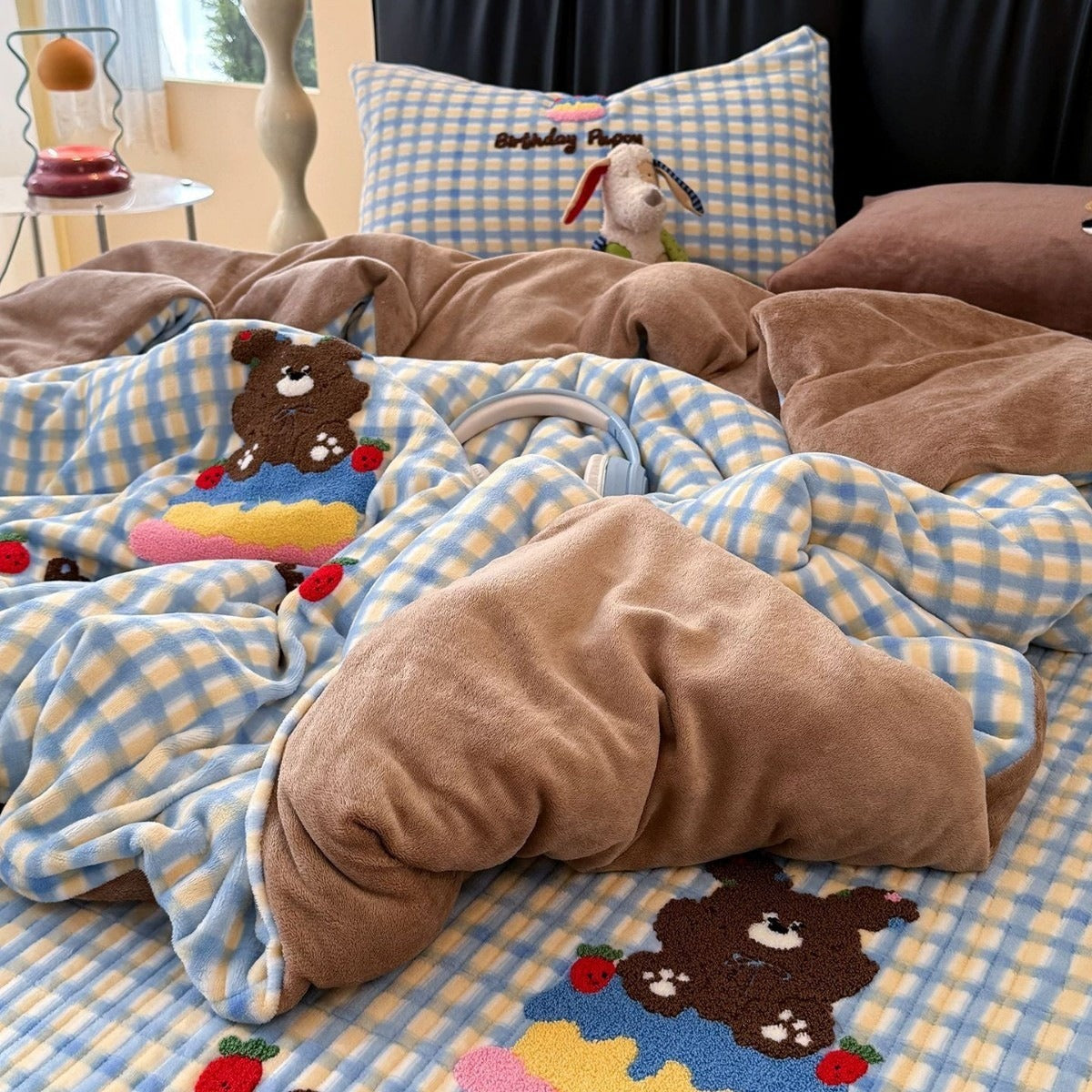 Animal Appliqué Fleece Bedding Set