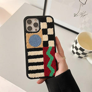 VILZSTUDIOS Embroidered patchwork iPhone case for stylish protection