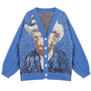 VILZSTUDIOS Knit cardigan featuring artistic design and button closures