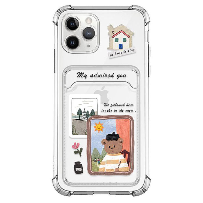 VILZSTUDIOS Artistic transparent iPhone case with oil paint design