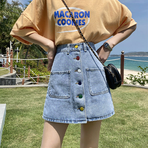 VILZSTUDIOS Artsy denim skirt for unique street style