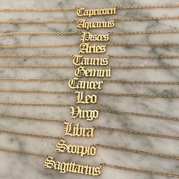VILZSTUDIOS Astrological nameplate pendant necklace for stylish individuals