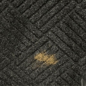 VILZSTUDIOS charcoal grey door mat with raised geometric texture and a bevelled black border