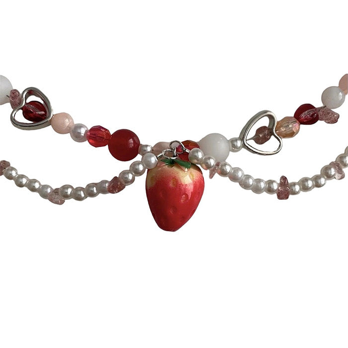 VILZSTUDIOS Beaded necklace with strawberry design