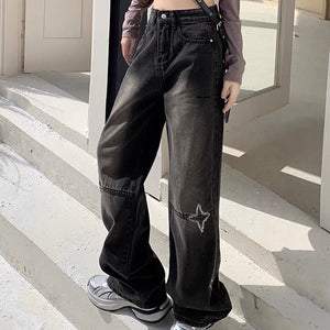 VILZSTUDIOS Black ripped knee denim jeans for stylish streetwear