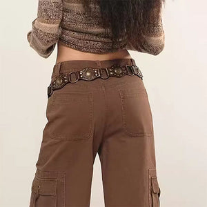 VILZSTUDIOS Stylish bohemian buckle strap belt