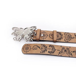 VILZSTUDIOS Vegan leather belt with butterfly buckle