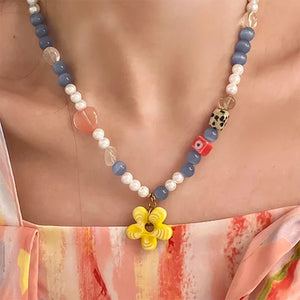 VILZSTUDIOS Floral beaded necklace from VILZSTUDIOS
