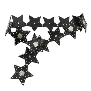 VILZSTUDIOS Stylish star-embellished vegan leather belt