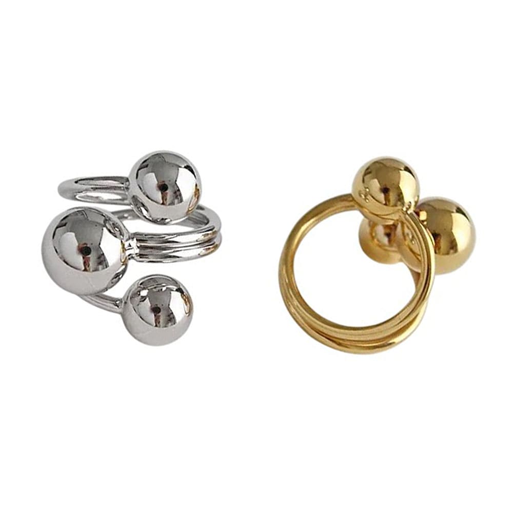 VILZSTUDIOS Adjustable triple ball statement ring for stylish accessories