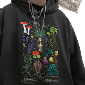 VILZSTUDIOS Botanical graphic oversized hoodie for streetwear fashion