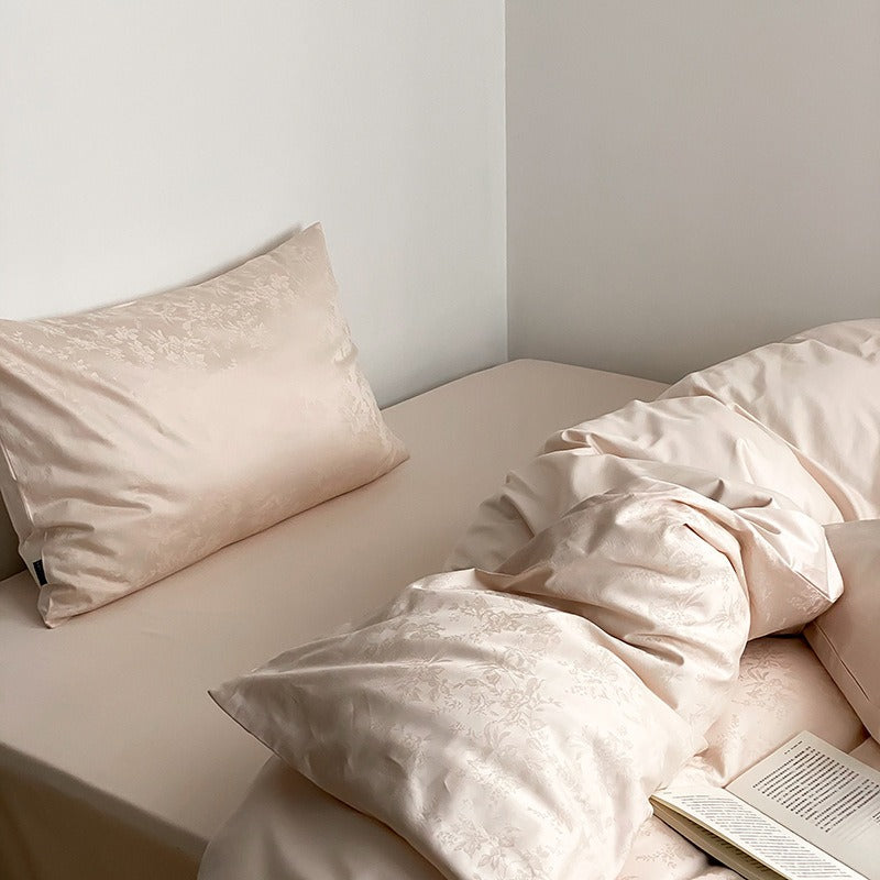 Botanical Jacquard Satin Duvet Cover Set