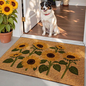 VILZSTUDIOS natural tan door mat with colorful botanical print options