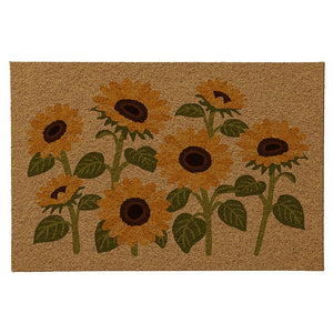 VILZSTUDIOS natural tan door mat with colorful botanical print options