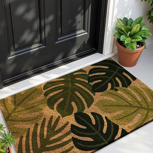 VILZSTUDIOS natural tan door mat with colorful botanical print options