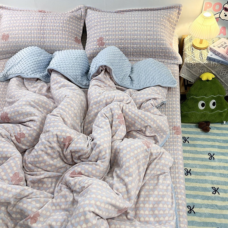 Bow Gingham Duvet Cover Set