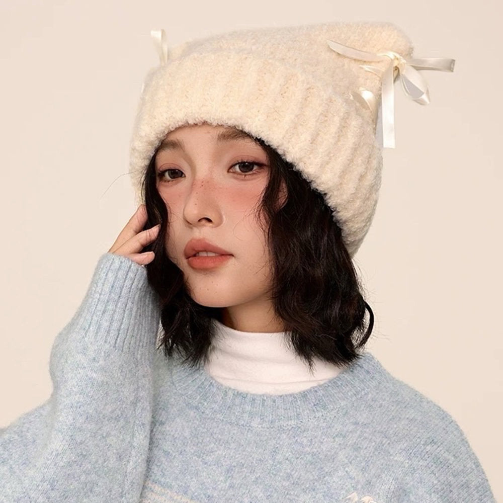 VILZSTUDIOS Cat ear beanie with bows