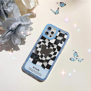 VILZSTUDIOS Stylish phone case with butterfly checkered design