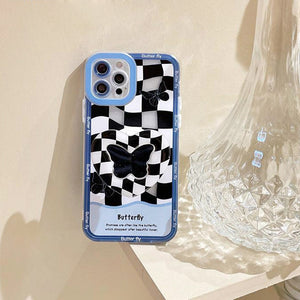 VILZSTUDIOS Stylish phone case with butterfly checkered design