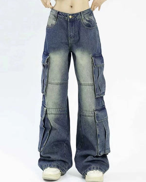VILZSTUDIOS Casual cargo wide-leg jeans from VILZSTUDIOS