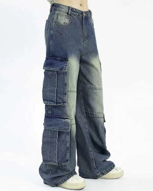 VILZSTUDIOS Casual cargo wide-leg jeans from VILZSTUDIOS