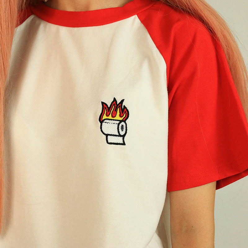 VILZSTUDIOS Casual Contrast Raglan T-Shirt from VILZSTUDIOS