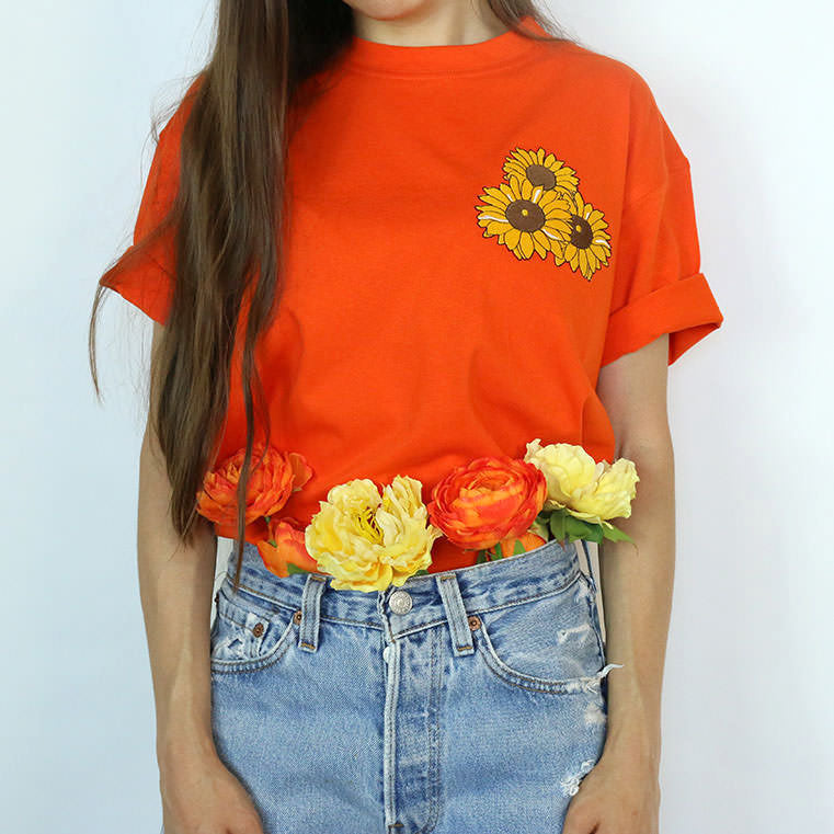 VILZSTUDIOS Casual sunflower graphic t-shirt for men