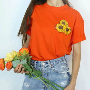 VILZSTUDIOS Casual sunflower graphic t-shirt for men