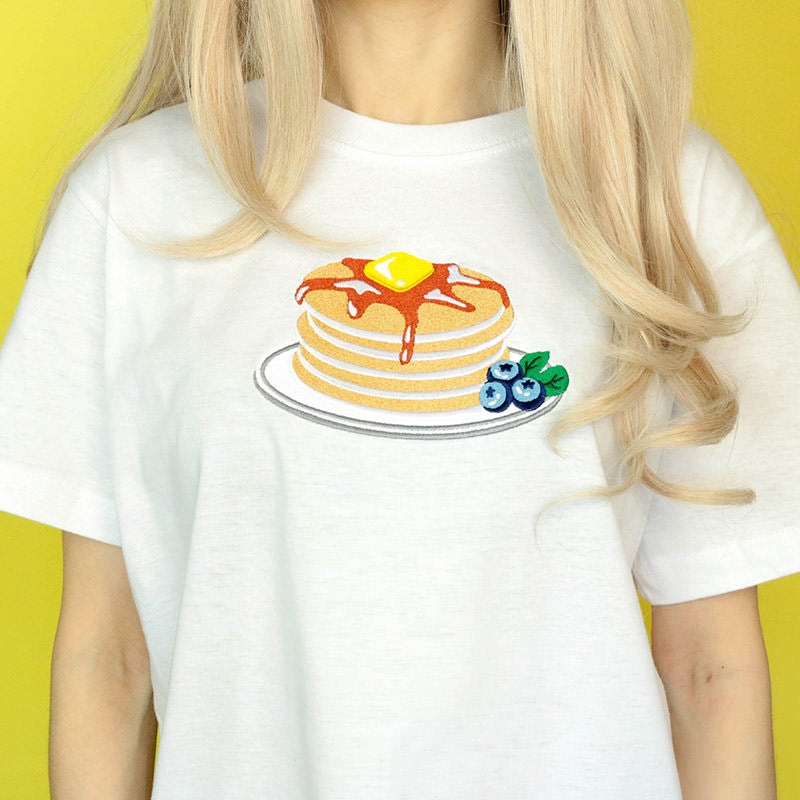 VILZSTUDIOS Oversized graphic tee with pancakes design