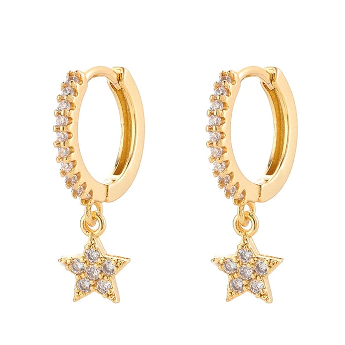 VILZSTUDIOS Stylish hoop earrings with star pendant details