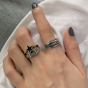 VILZSTUDIOS Adjustable celestial link duo band ring
