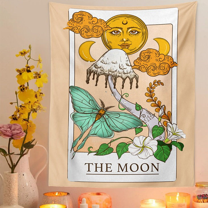 VILZSTUDIOS Decorative Moon Tarot tapestry for wall or ceiling