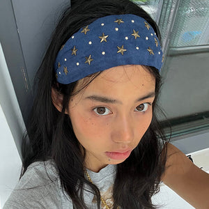VILZSTUDIOS Wide headband with star and stud embellishments