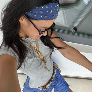 VILZSTUDIOS Wide headband with star and stud embellishments