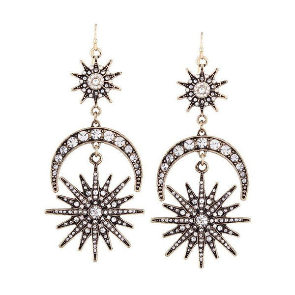 VILZSTUDIOS Stylish earrings featuring sun and moon design