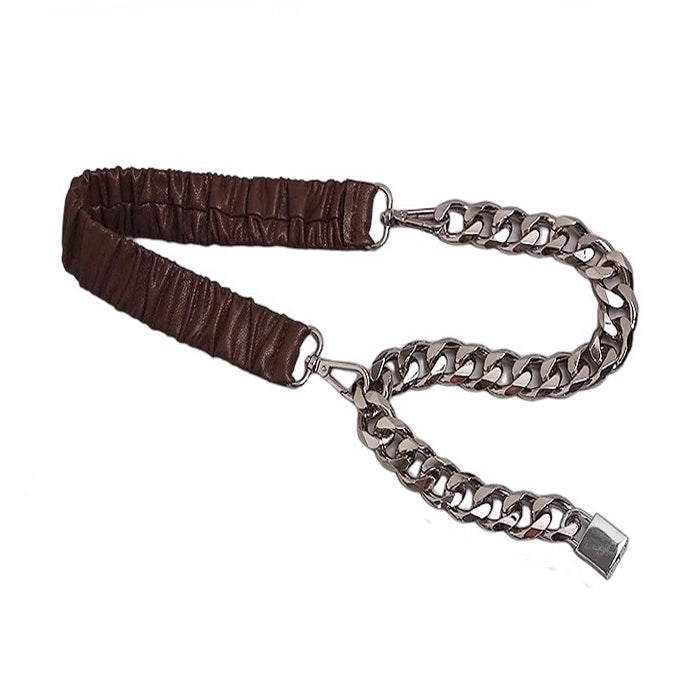 VILZSTUDIOS Stylish belt with lock pendant and chain design