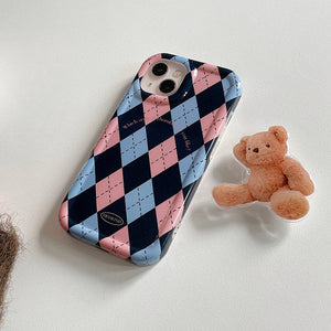 VILZSTUDIOS Argyle Bear PopSocket iPhone Case