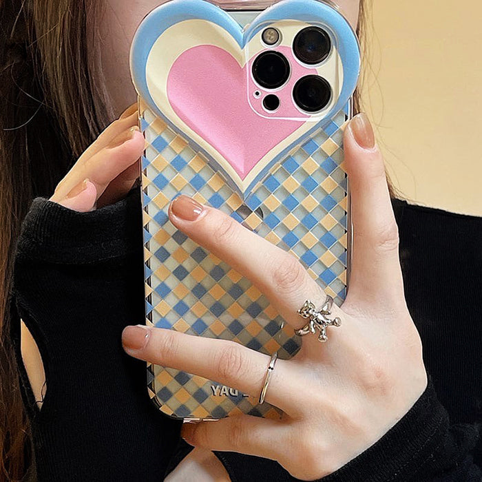 VILZSTUDIOS Stylish phone case with heart argyle design