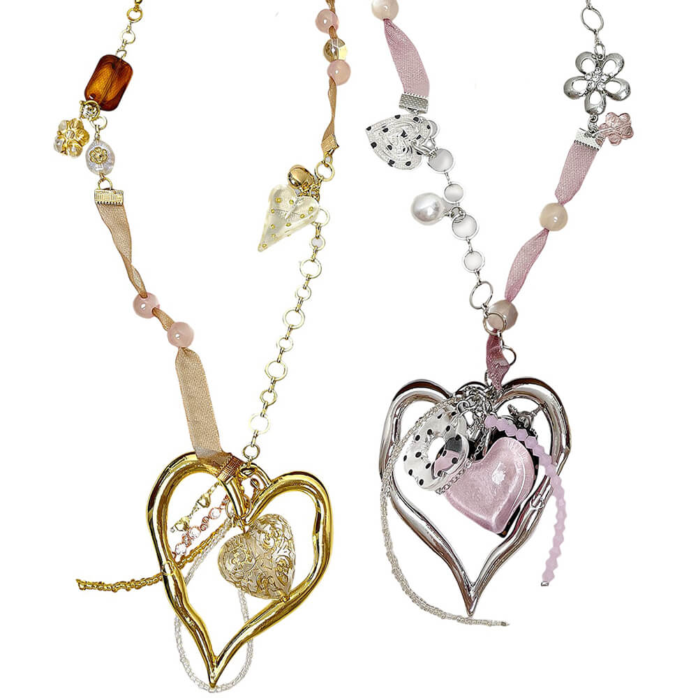 VILZSTUDIOS Charming beaded heart necklace accessory