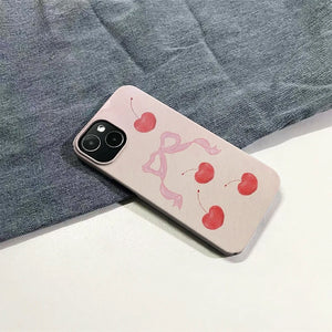 VILZSTUDIOS Stylish phone case with bow and cherry design
