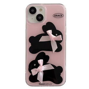 VILZSTUDIOS Cute Bunny & Bows iPhone Case