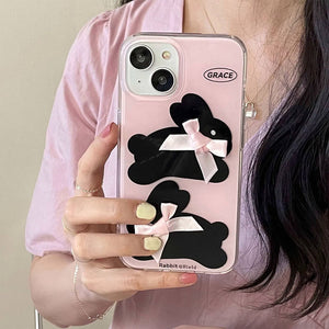 VILZSTUDIOS Cute Bunny & Bows iPhone Case