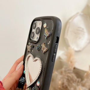 VILZSTUDIOS Stylish mirror iPhone case with floral and butterfly design