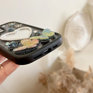 VILZSTUDIOS Stylish mirror iPhone case with floral and butterfly design