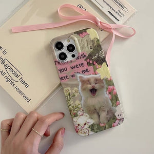 VILZSTUDIOS Stylish cat rhinestone phone case for iPhone