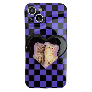 VILZSTUDIOS Kitty checkerboard phone case